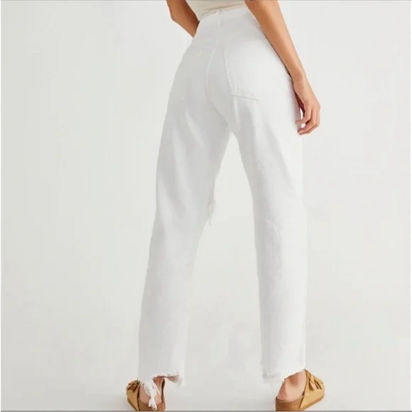 AGOLDE 90s Mid Rise Loose Fit in White Out Size 27